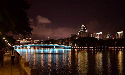 白鹭洲公园夜景视频,白鹭洲公园夜景